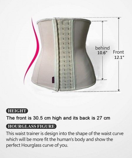 Shapewear Waist Trainer Corset for Weight Loss Latex Waist Cincher Slimming Hourglass Body Shaper - Beige - CI18LSXG2H2
