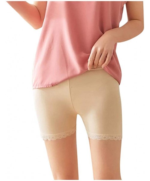 Garters & Garter Belts Women's Plus Size Thigh Length Slip Short with Scalloped Lace Hem Underwear Bottoms Boyshort Safety Sh...