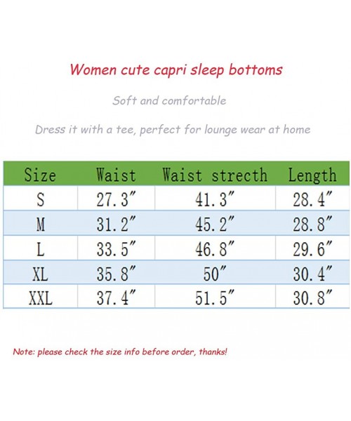 Bottoms Women's Capri Pajama Pants Lounge Causal Bottoms Print Sleep Pants - Coffee Cup - CD18SSICGKA