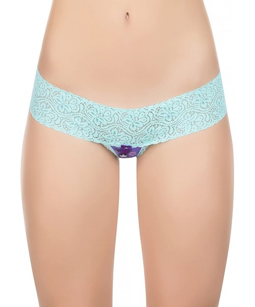 Panties Women's Wide Waist Micro Thong - Pastel With Purple - CI18G6GC9ST