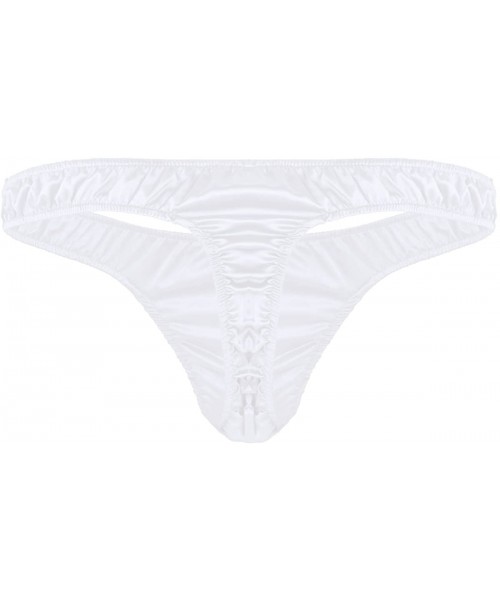 Men's Shiny Satin G-String Thongs Underwear Sissy Pouch Panties Bikini ...