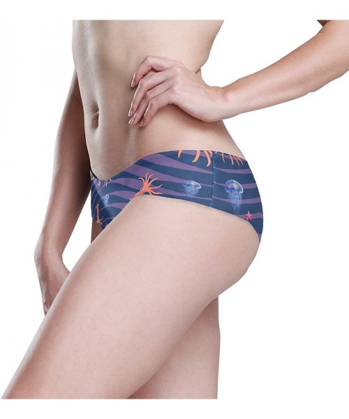 Panties Women's Bikini Panty Mardi Gras Fleur De Lis Seamless Underwear - Jellyfish Squids - CE18YLOXD3G