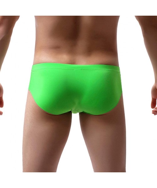 Briefs Mens Underpants- Men's Fashion Splicing Soft Briefs Underpants Knickers Shorts Sexy Underwear - Green - C218XDU9KN0