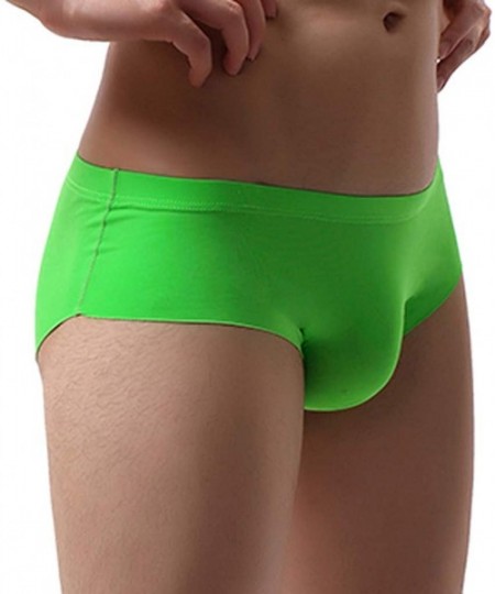 Briefs Mens Underpants- Men's Fashion Splicing Soft Briefs Underpants Knickers Shorts Sexy Underwear - Green - C218XDU9KN0