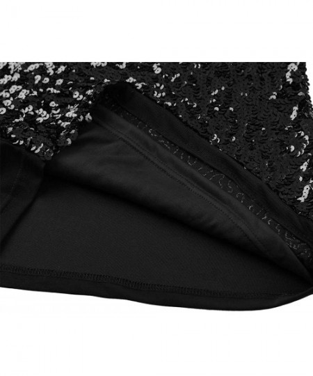 Camisoles & Tanks Womens Fashion Dazzling Glittery Sequins Summer Short Camisole Tank Tops - Black - C518NW80URC