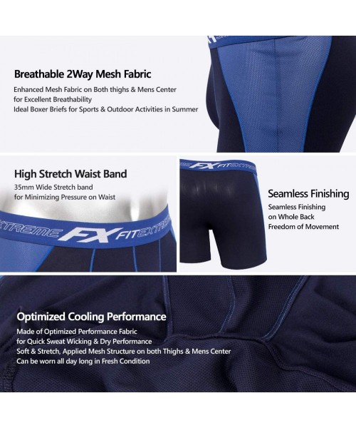 Boxer Briefs Mens Cool Sporty Mesh Performance Stretch Boxer Briefs - 09_5 Pack - CP11AUPRB35