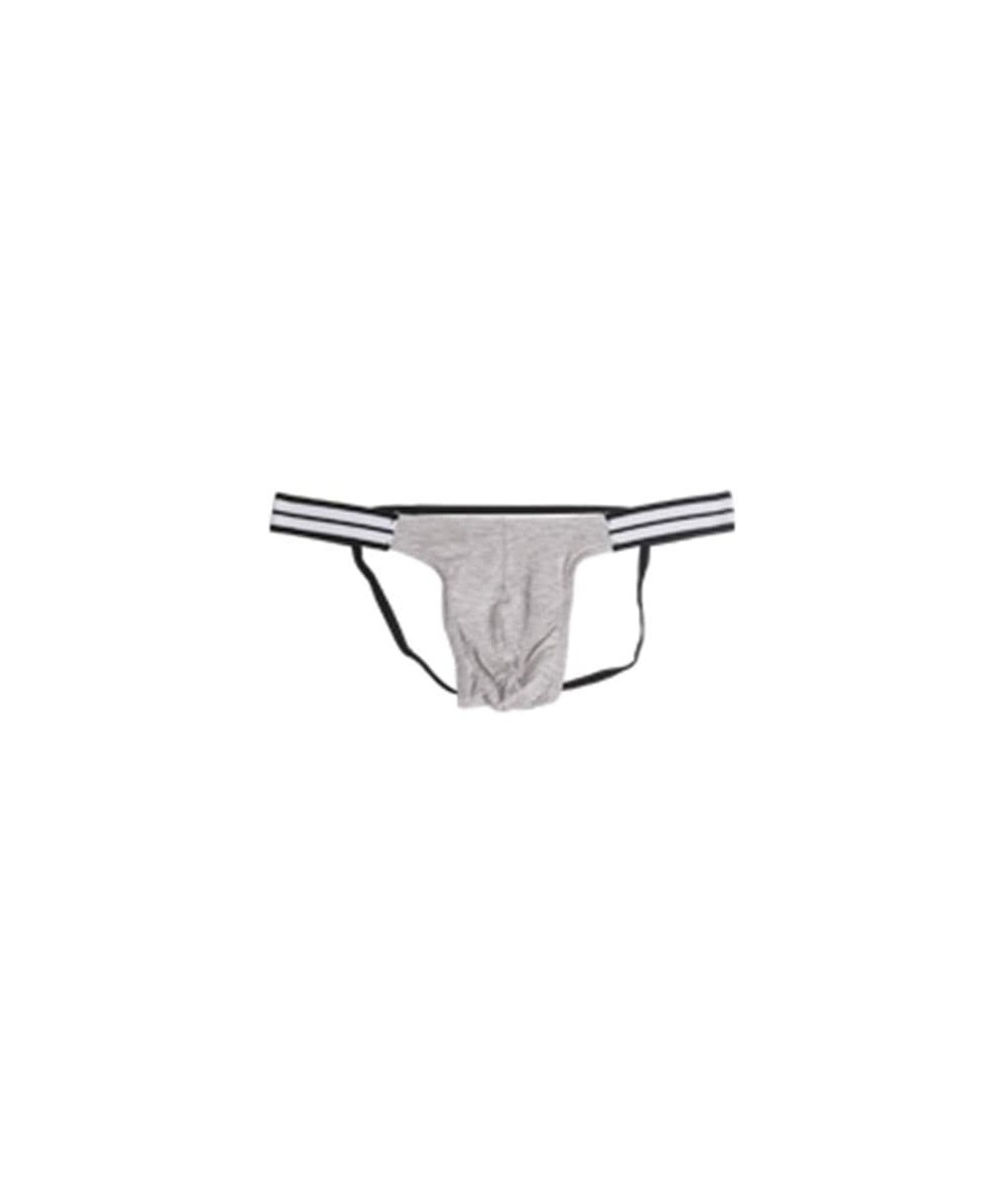G-Strings & Thongs Men's Underwear Modal Low-Rise Jock Strap - Grey - C418HZAZIZ3