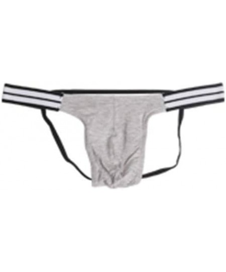 G-Strings & Thongs Men's Underwear Modal Low-Rise Jock Strap - Grey - C418HZAZIZ3