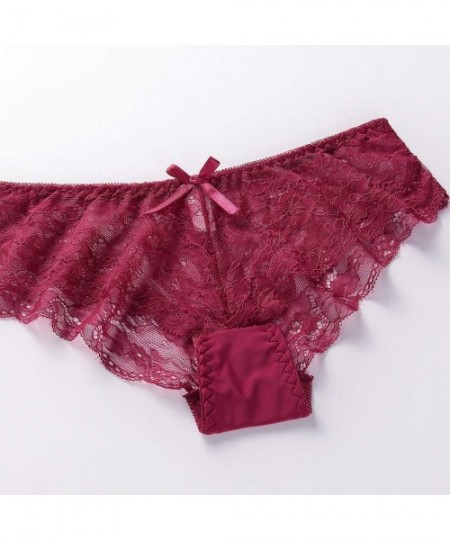 Garters & Garter Belts Women's Sexy Lace Bra Female Underwire Lingerie Bras Underwear Set - Red - CL18YHGC2E7