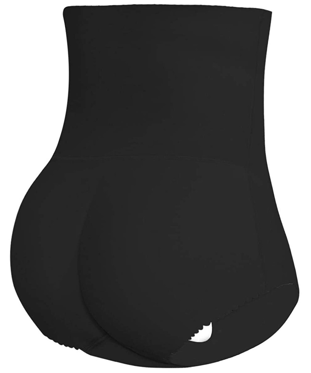 Shapewear Womens Butt Lifter Shapewear Tummy Control High Waist Padded Seamless Hip Enhancer Panties Underwear - Black - CQ19...