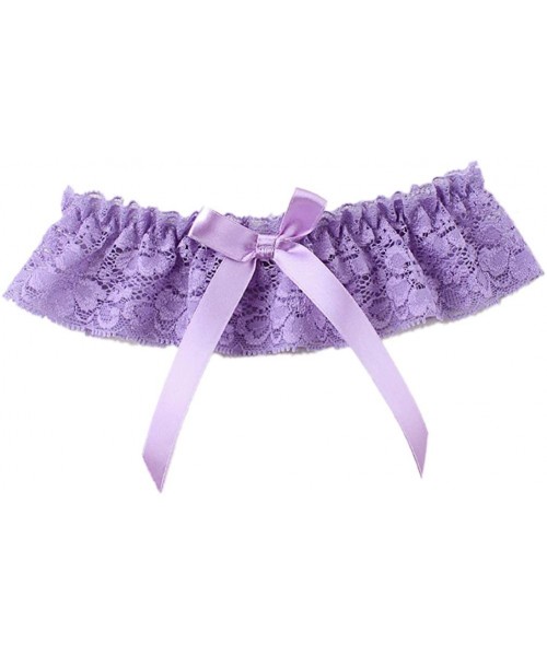 Garters & Garter Belts Women Sexy Lace Bridal Garter Prom Party Wedding Garters for Bride 2020 - B-purple - CK18EXHYHL2