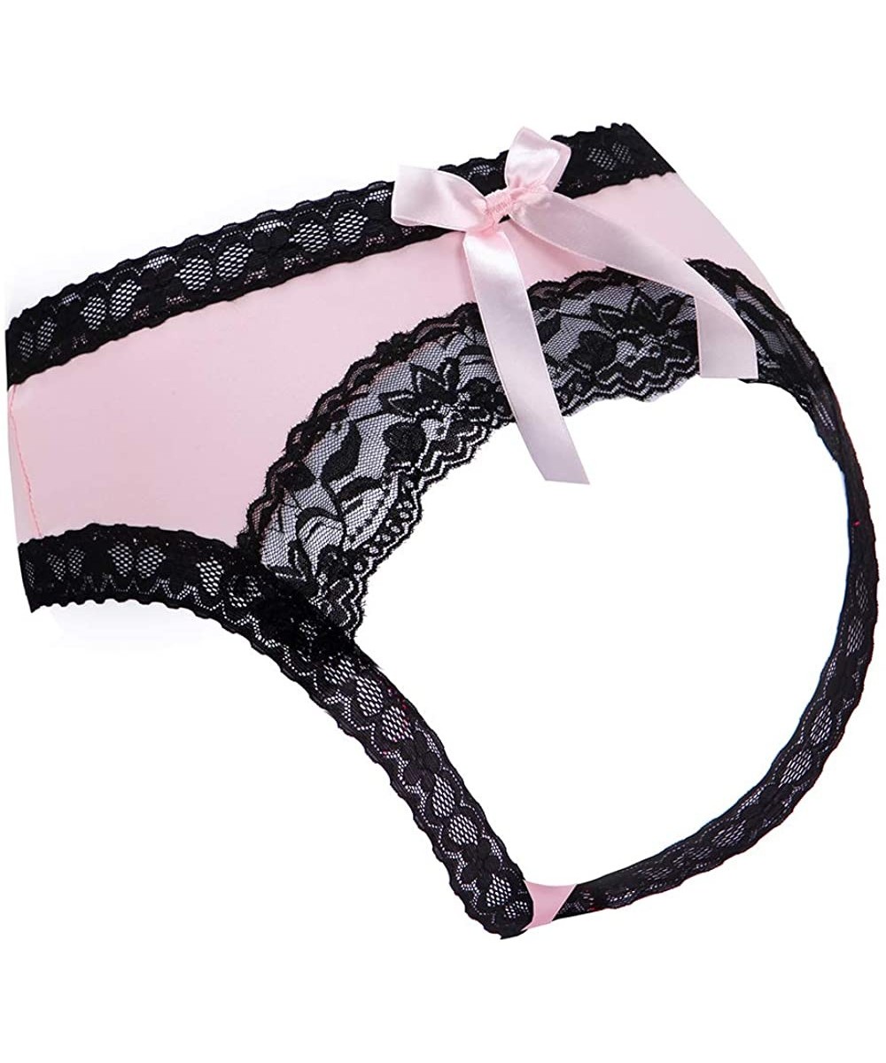 Panties Panties for Women Plus Size Thongs Lace Panty Underwear - Pink - CH18ULWSAW6