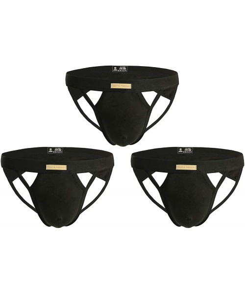 G-Strings & Thongs Men's Jockstrap Hot Thong Underwear Low Rais Bikini Briefs 3 Pack - 3*black - CH18YKN9ZUS