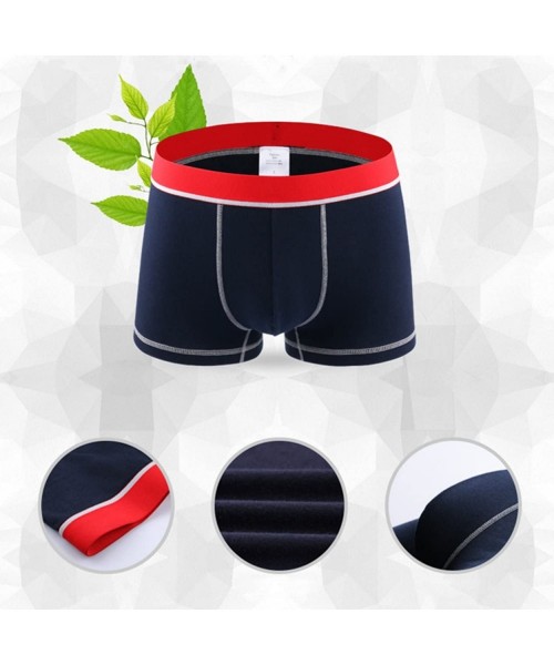 Boxer Briefs Mens 3-4 Packs Short Boxer Briefs Soft Comfortable Cotton Stretch Trunk Underwear - Hitcolor White Red Blue Navy...