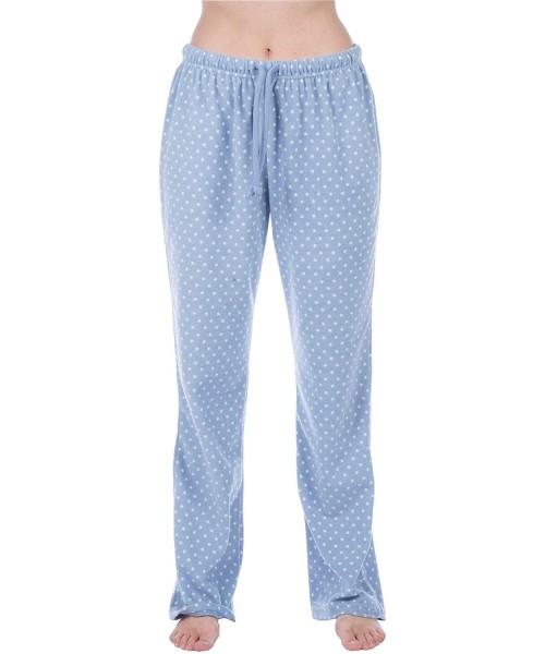 Bottoms Womens Ladies Loungepants Fleece Pyjama Pajama Bottoms Nightwear PJS - Blue Spot - CS18MI59NGL