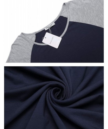 Sets Women's Pajama Set Short Sleeve Sleepwear Pjs Sets Nightwear - Navy - CR18R54NSU8
