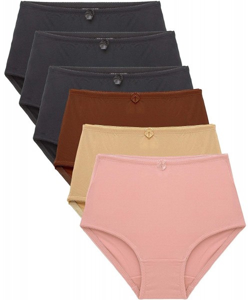 Panties 6 Pack Women's High-Waist Tummy Control Girdle Panties - Cool Touch - C811L1PXSD1