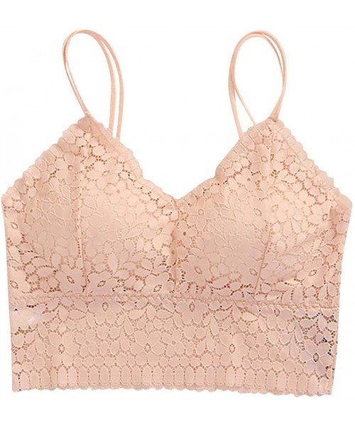 Camisoles & Tanks Lace Bra Camisole Lace Bandeau Bra Lace Top for Women Girls Sports Daily Favor - Beige - CV196OZNN39