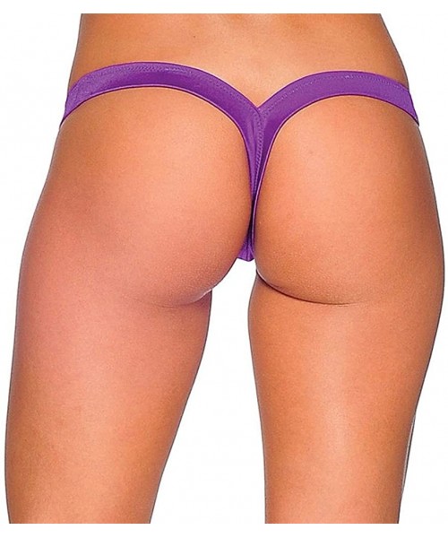 Panties Women's Heart Back Thong - Purple - CW11ZGIZ4EP