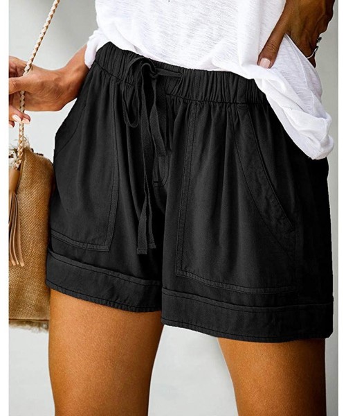 Sets Summer Casual Loose Comfy Shorts for Women - B Black - C5199KSZLO0