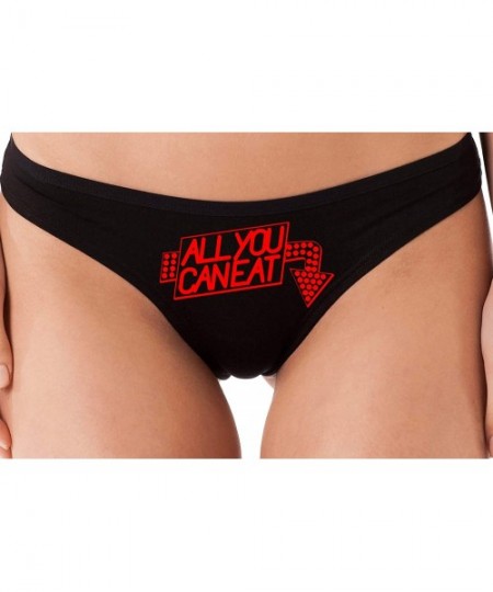 Panties All You Can Eat Black Thong Oral Aint Gonna Lick Itself Sexy - Red - CK18LSW52RH