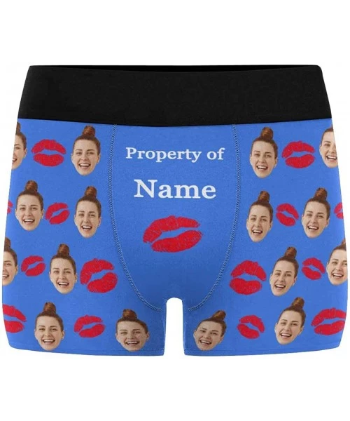 Briefs Custom Face Boxers Property of Girlfriends Name Red Lips White Personalized Face Briefs Underwear for Men - Multi 3 - ...