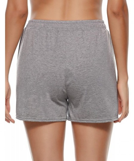 Bottoms Women's Sleep Shorts Cotton Stretchy Boxer Pajama Bottoms - Grey_side Stripes - C61992QRO63