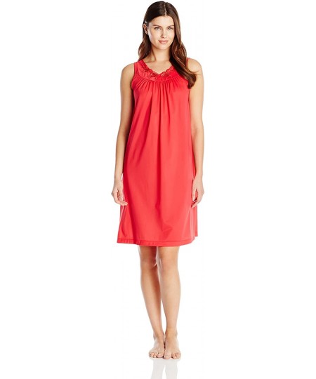 Nightgowns & Sleepshirts Women's Petals 40 Inch Sleeveless Waltz Gown - Red - CP115RINMYN