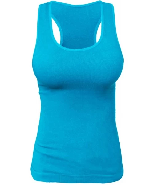 Camisoles & Tanks Rib Racerback Tank Top Camisole One Size - Turquoise - CX11MV9MHV5