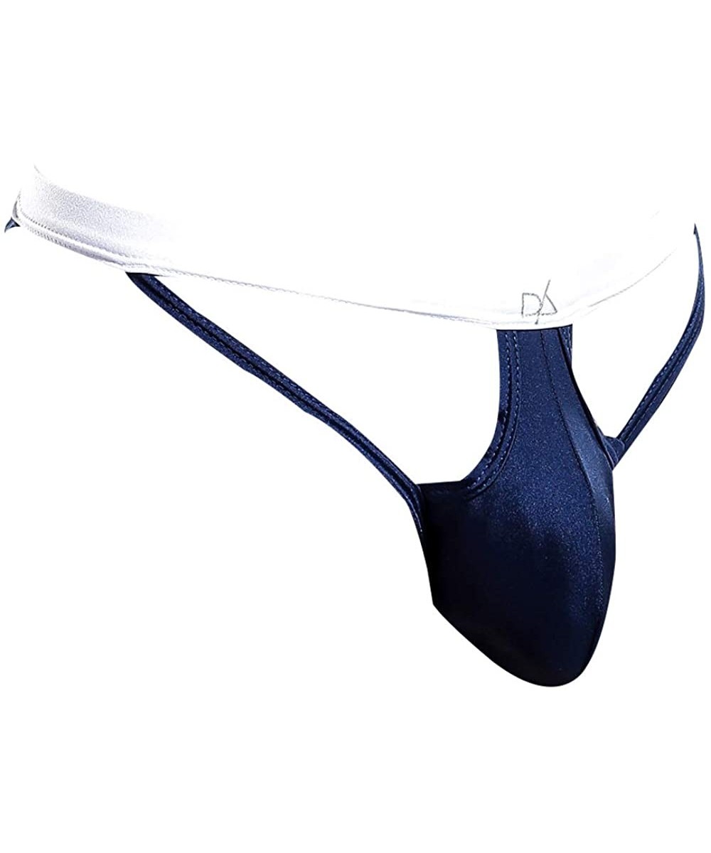 G-Strings & Thongs Mens G-String Pouch Enhancing Back Designer Underwear - Navy - CU19E77TAUR