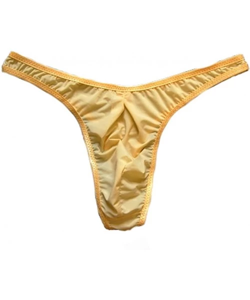 G-Strings & Thongs Men's Milk Silk G-String Thin Belt Thongs Underwear - Nude - CF124FW1M6B