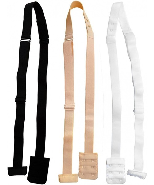 Accessories Lady's Adjustable Low Back Bra Converter Straps 2 Hook Black White Beige - 3 Sets Color Pack (Black White and Nud...