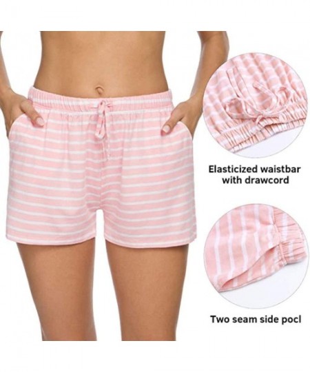 Bottoms Women's Loose Elastic Waist Drawstring Summer Casual Yoga Lounge Shorts Athletic Shorts - Pink - CA190U3W4AE