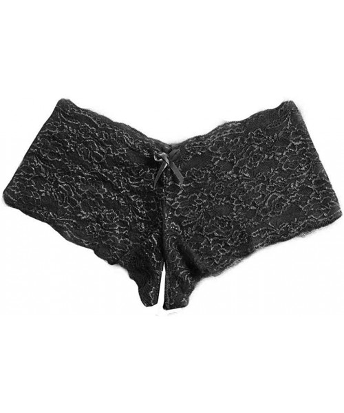 Panties Women's 2PC Lace Panties Retro Lace Boyshort Underwear Small to Plus Size Regular & Plus Siz Boyshort Panties - Black...