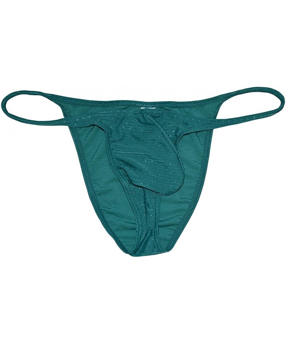 Bikinis Men's Shiny Dots Mini Briefs Pouch Bikini Underwear Posing Short Pants - Dark Green - CV18GY7NHGK