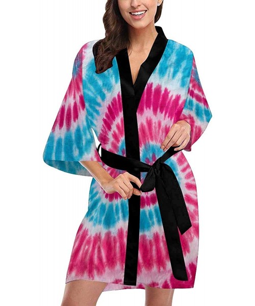 Robes Custom Tie Dye Swirl Women Kimono Robes Beach Cover Up for Parties Wedding (XS-2XL) - Multi 1 - CO194UC0ICL