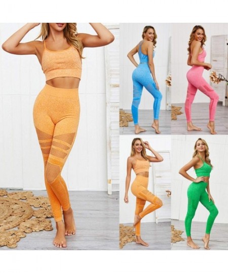 Thermal Underwear Women Yoga Suit Printed Camouflage High Waist Hip Bottom Running Fitness Pants +Vest - B-red - C4193OQGDKY