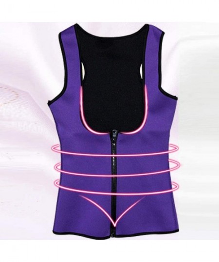 Shapewear Women Fitness Corset Sport Body Shaper Vest Women Waist Trainer Workout Slimming - Purple - CR194L7NM2E