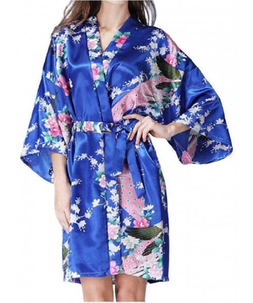 Tops Womens Kimono Floral Printing Mid-Length Half Sleeve Comfy Loungewear PJ - 1 - C1198769TTR
