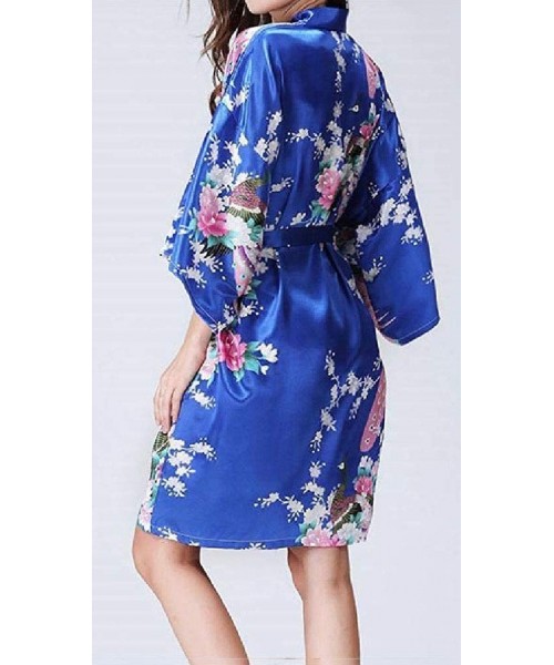 Tops Womens Kimono Floral Printing Mid-Length Half Sleeve Comfy Loungewear PJ - 1 - C1198769TTR