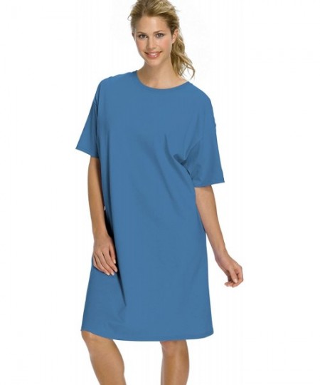 Sets Hanes Women's Wear Around Nightshirt Number 5660 - 2 Pack Denim Blue - CC18ZCLSMRD