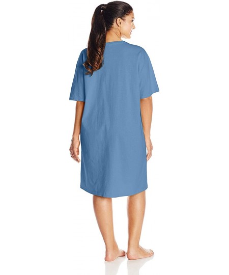 Sets Hanes Women's Wear Around Nightshirt Number 5660 - 2 Pack Denim Blue - CC18ZCLSMRD