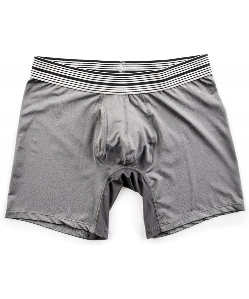 Boxer Briefs Men's Standard Cut Boxer Brief Underwear - Grey Poly Sport - CN12H8RGEFJ