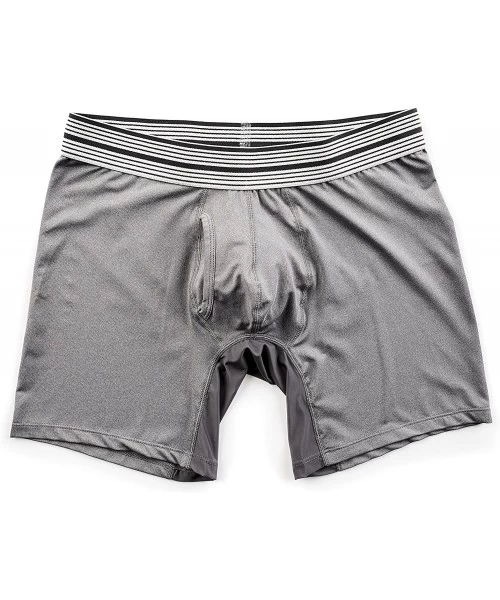 Boxer Briefs Men's Standard Cut Boxer Brief Underwear - Grey Poly Sport - CN12H8RGEFJ