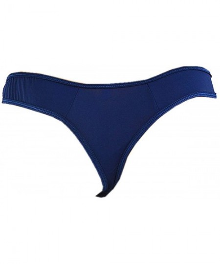 G-Strings & Thongs Mens Open Front Sheer See-Through Lace Thongs Underwear - Dark Blue - CI188NG2HHT