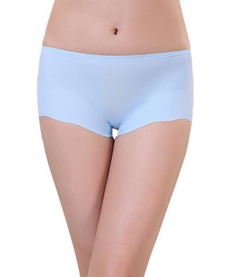 Panties Women's Stretch Seamless Boxer Briefs Comfort Spandex Modal Underwear Panty - Sky Blue - C1185204WGS