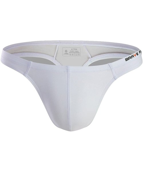 Briefs Men's Soft Briefs- Underpants Knickers Shorts Sexy Underwear - White - CS18OQ8A4XQ