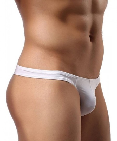 Briefs Men's Soft Briefs- Underpants Knickers Shorts Sexy Underwear - White - CS18OQ8A4XQ