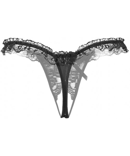 Sexy Lingerie for Women Lace G-String Pearl Beaded Bowknot Hollow ...