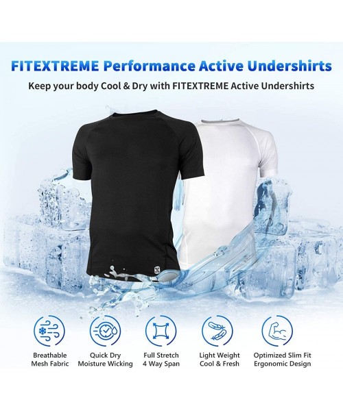 Undershirts Mens 2 Pack MAXCOOL Performance Mesh Layer Quick Dry Undershirts Top - 03_short Sleeve Assorted - C718W8KXHSH